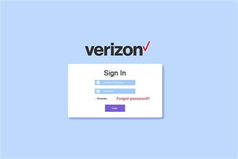 My Verizon Forgot Your Password.